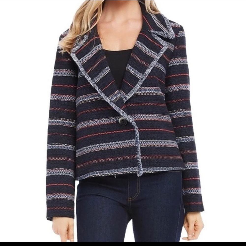 KAREN KANE fringe trim jacket